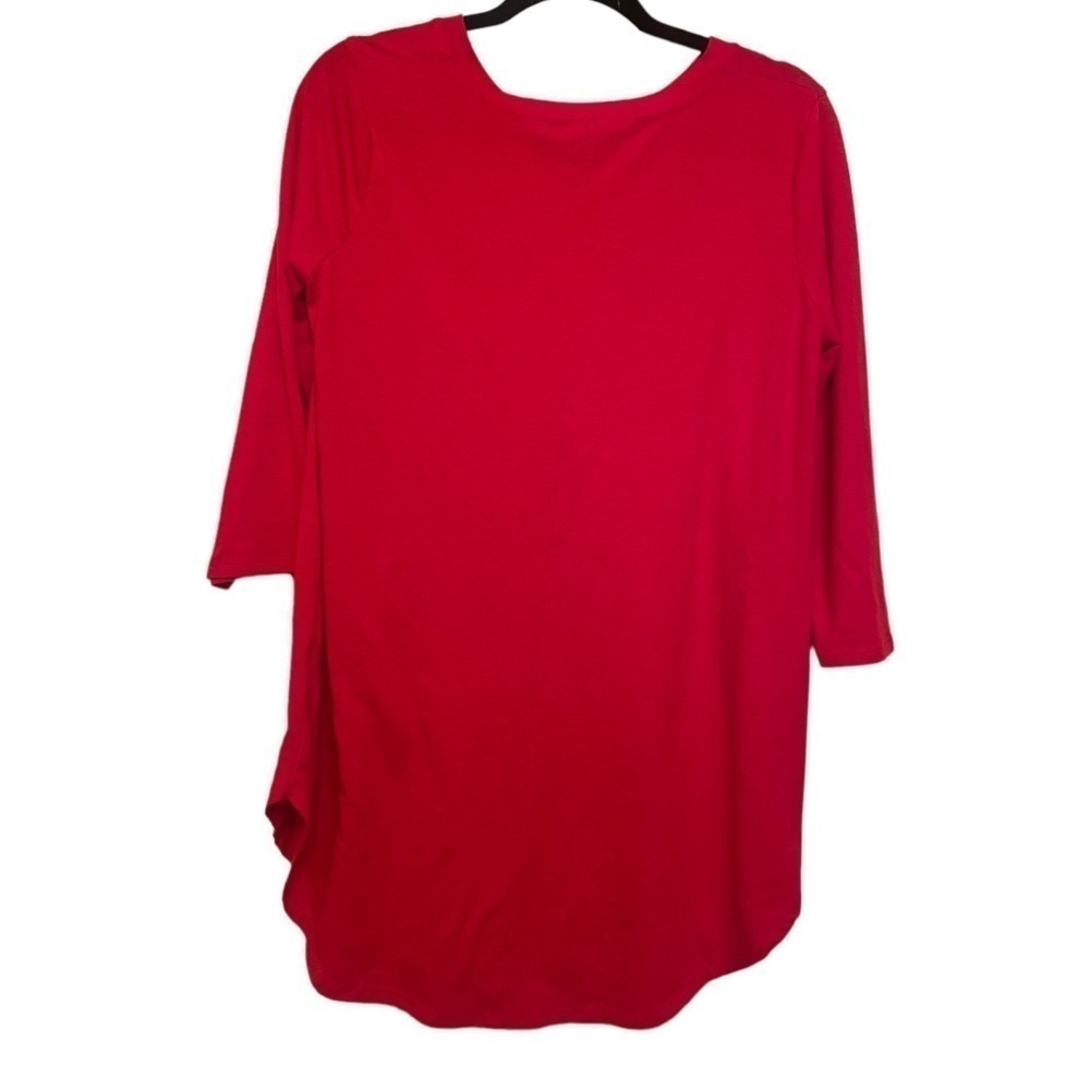 Zeanna Premium Red 3/4 Length Sleeve Top Size Large